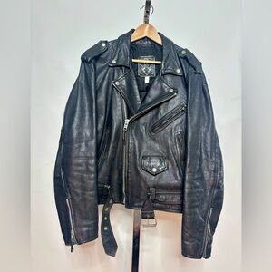 VTG Black Leather Biker Jacket